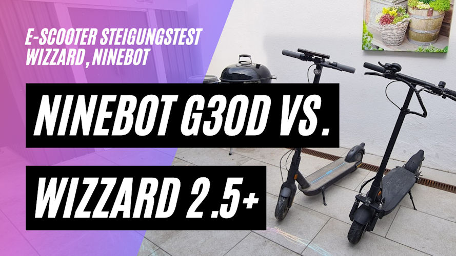 Wizzard 2.5 Plus (eKFV) vs. Ninebot Max G30D mit 1.5.4 Power Update (Steigungstest)