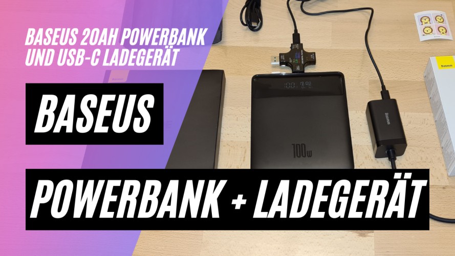 Baseus 100W PD Powerbank mit 20000mAH und Baseus 65W USB-C Ladegerät