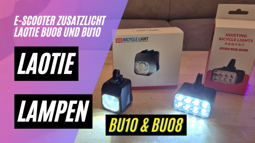 LAOTIE BU08 und BU10 E-Scooter Zusatzlicht (ca. 1600 Lumen)