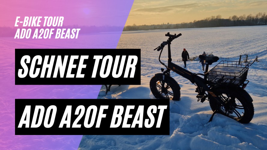 ADO A20F Beast - Fahrt im Schnee( 36V; 14,5AH; 250W) 25/km/h Fatbike, StVZO, Drehmomentsensor