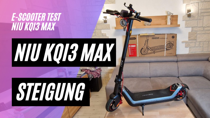 NIU KQi3 MAX - Steigung und Performance (48V, 13AH, 450W) 120kg Zuladung